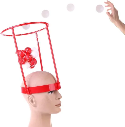 Miniatura 3 de Paquete de 2 aros de cabeza de baloncesto para juegos de fiesta para niños y adultos, diadema de canasta ajustable con 20 pelotas para carnaval