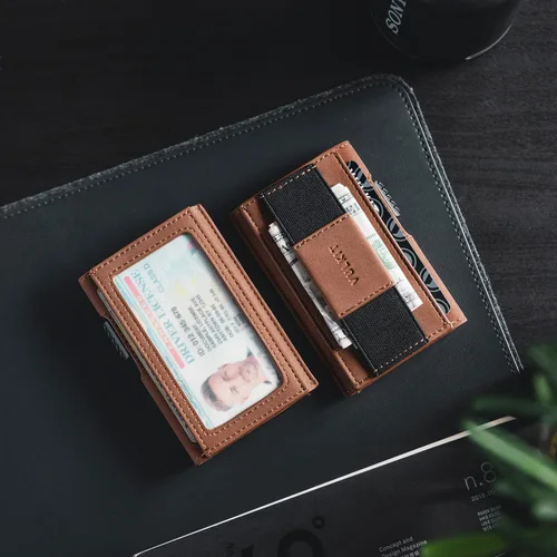 Miniatura 4 de VULKIT Cartera desplegable delgada VC310, Marrón, Minimalista