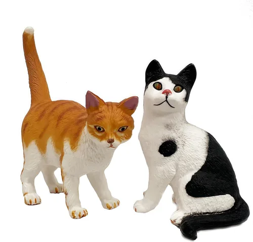 Miniatura 2 de Gemini&Genius 6 juguetes de gato para niños, figuras de gato, gatitos realistas para niños pequeños, juguetes divertidos de animales para mascotas