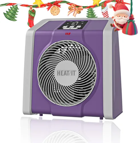 HEATIT Calentador de espacio para interiores, pantalla digital con termostato, temporizador de 1-12 horas, modo de ventilador, 1500 W/750 W,