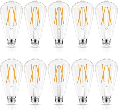 Miniatura 10 de GvvooHome - Bombillas LED regulables Edison, bombilla LED E26 equivalente a 60 W, luz blanca fría 4000K, bombillas vintage ST58, CRI de 90+, 6 W 600