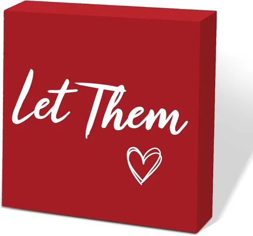 Miniatura 19 de Letrero de caja de madera Let Them de 5 x 5 pulgadas, letrero de escritorio estilo granja Boss Lady decoración de cubículo de oficina, accesorios