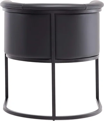Miniatura 7 de Manhattan Comfort Bali - Silla de comedor de piel sintética, diseño Art Deco moderno con silueta escultórica, marco de metal, cojines acolchados