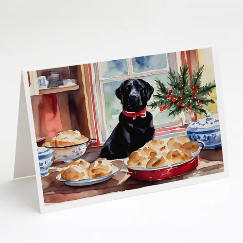 Miniatura 163 de Caroline's Treasures DAC3884GCA7P Paquete de 8 tarjetas en blanco de Navidad con galletas de husky siberiano Tarjetas de felicitación con sobres