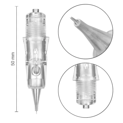 Miniatura 2 de CHUSE C22 evita que la tinta Spitback Safety Tattoo Pro Cartuchos Agujas de Maquillaje Permanente Agujas Caja de 10 Piezas (3R 0.3)