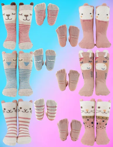 Miniatura 9 de Tiny Captain Calcetines antideslizantes para bebés y niñas pequeñas con diseño de animales para recién nacidos, bebés y niños pequeños