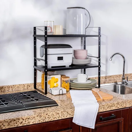 Miniatura 7 de Across-Star - Organizador de estante de gabinete expandible, estantes de almacenamiento de mostrador de cocina apilables, estante de despensa