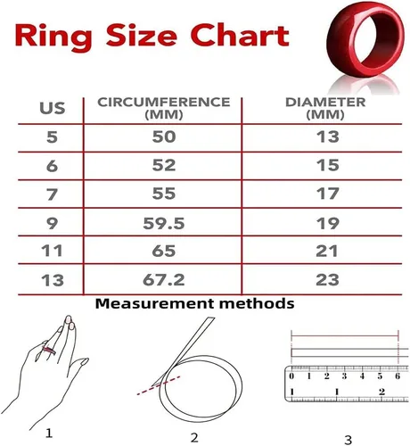 Miniatura 2 de oliwex Fengshui - Anillo de cinabrio para hombre y mujer (2 unidades, 9)