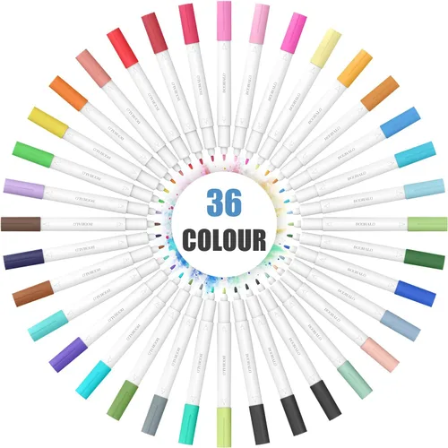 Miniatura 5 de DOOHALO Bolígrafos de punta fina para Cricut Joy/Joy Xtra - Bolígrafos de doble punta con puntas de 0.4 y 1.0, 36 paquetes por juego para escribir