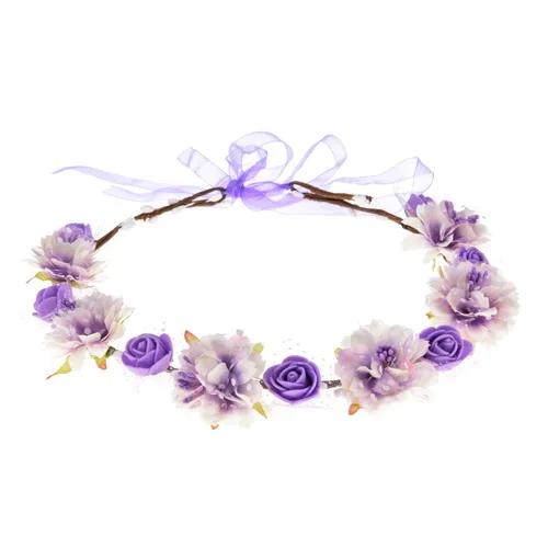 Miniatura 8 de DDazzling - Diadema de flores de eucalipto con hojas verdes para mujer y niña, banda para la cabeza, diseño de halo para novias, accesorio