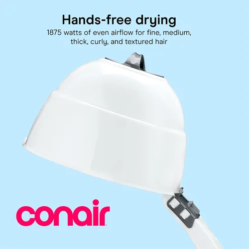 Miniatura 2 de Secador de pelo Conair Pro Styler de casco, de color blanco Secado manos libres para cabello fino, medio, grueso, rizado y texturizado, blanco