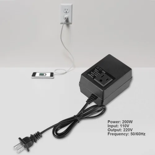 Miniatura 3 de Zopsc Transformador convertidor de voltaje de potencia, 110 a 220V, 200W, adaptador de viaje