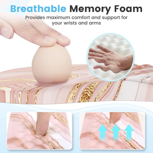 Miniatura 4 de HAOCOO Reposamuñecas para teclado, alfombrilla de mouse ergonómica con reposamuñecas, teclado 3 en 1 y alfombrilla de mouse con juego de posavasos