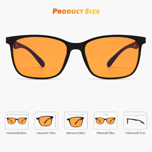 Miniatura 5 de ANRRI Lentes de luz azul para computadora y juegos, lentes ámbar que reducen la fatiga ocular, máxima protección, para hombres y mujeres
