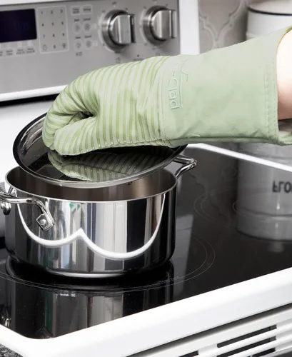 Miniatura 2 de All-Clad Guantes de Horno de Silicona: Resistentes al Calor hasta 500 Grados - 100% Algodón y Silicona, Guante de Horno de 14"x7" para Cocina