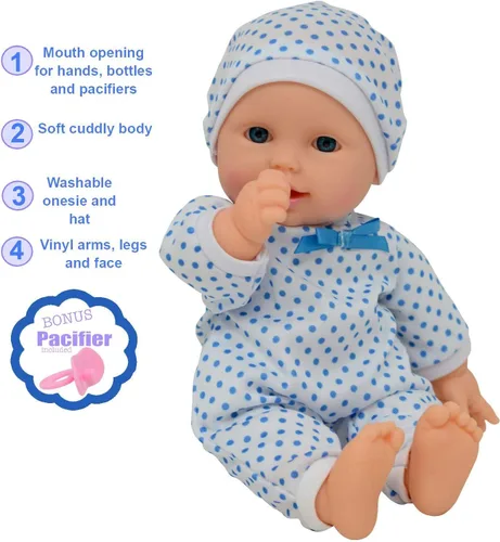 Miniatura 3 de Muñeca de bebé niño de cuerpo suave de 11 pulgadas en caja de regalo - Incluye chupete de muñeca - Muñecas de juguete para niños y niños pequeños