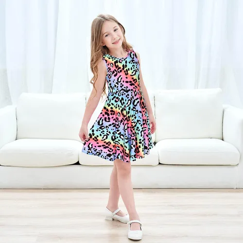 Miniatura 3 de JESKIDS Vestidos a juego para muñecas y niñas, vestido de unicornio sin mangas, vestido de verano de 18 pulgadas, muñeca de 3 a 9 años