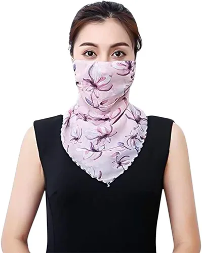Miniatura 13 de Bufanda tipo bandana para mujeres y niñas, con cintas elásticas para las orejas, polaina para el cuello, pasamontañas, protección contra el polvo