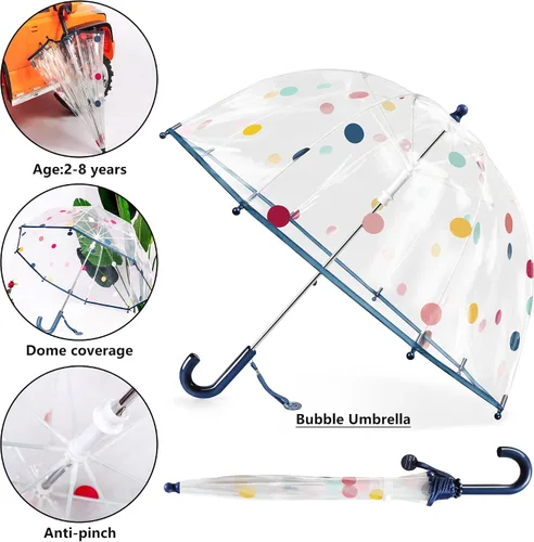 Miniatura 3 de RONIARE Kids Clear Bubble Umbrellas for Rain Dome Windproof Umbrella for Kid Girls and Boys