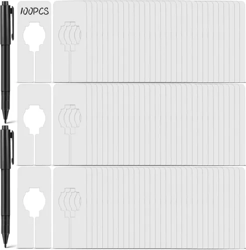 Miniatura 8 de Blulu Paquete de 50 divisores rectangulares para armario con rotulador, divisores blancos para colgar ropa, escribir y reutilizables para clasificar