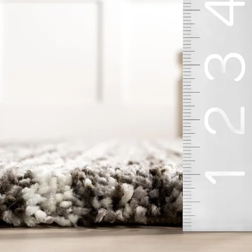 Miniatura 9 de nuLOOM Classie - Alfombra de pelo largo, tejida a mano, 3 x 5 pies, ovalada, gris multicolor