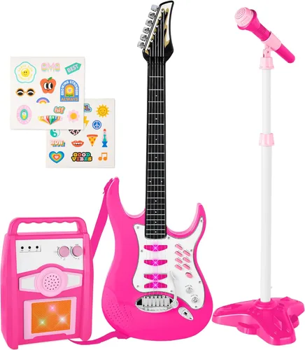 Set de juegos guitarra eléctrica para niños c/reproductor de mp3, productos Best Choice, Rosado