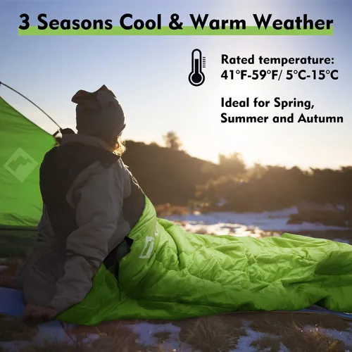 Miniatura 5 de VILLEY Camping Sleeping Bag, Lightweight Backpacking Sleeping Bag with Carrying Bag for Adults & Kids