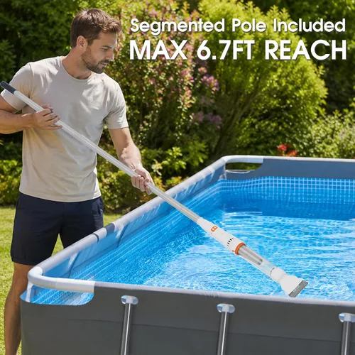 Miniatura 5 de Aspiradora recargable para bañera de hidromasaje para piscina y spa, modo dual y sistema de accionamiento magnético, filtros de malla ultra fina