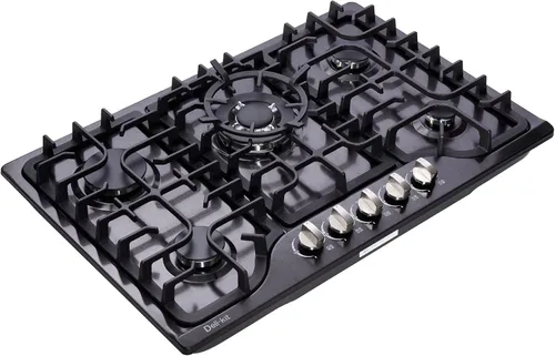 Miniatura 10 de Estufas de gas de 30 pulgadas Doble combustible sellado 5 quemadores Drop-In Placa de gas de vidrio templado DK157-A01S Cocina de gas