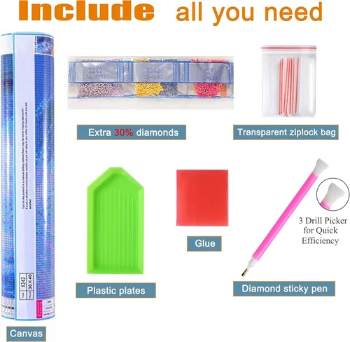Miniatura 7 de LELEMON Kits de arte de diamantes para adultos, kits de pintura de diamantes de colibrí para adultos, kit de pintura de diamante 5D con accesorios