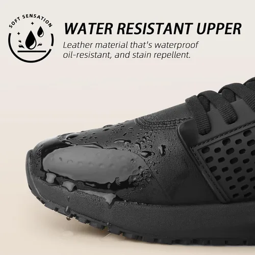 Miniatura 5 de Zapatos de trabajo antideslizantes para hombres, zapatos de cocina antideslizantes resistentes al agua, para restaurante, chef, servicio