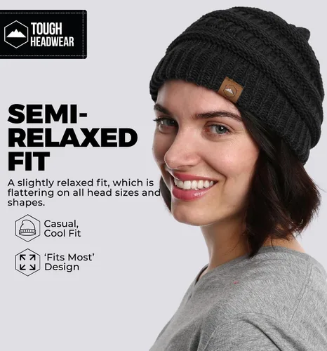 Miniatura 68 de Gorro de punto para mujer, cálido y suave, elástico, para clima frío de Tough Headwear