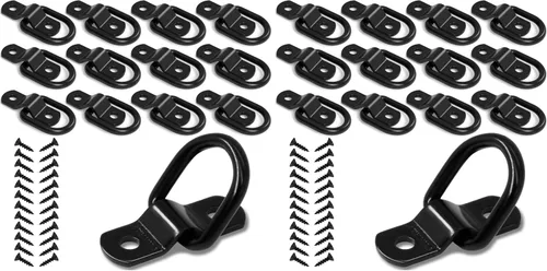 Miniatura 10 de 12 anclajes de amarre de anillo en D de 1/4 de pulgada, anillos de anclaje de remolque resistentes de 2400 libras para remolque, camión, cama