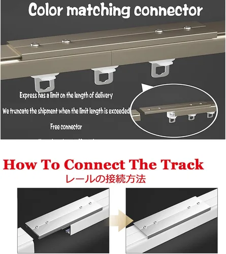 Miniatura 4 de Heavy Duty Silent Curtain Rail - 2MM Thick Aluminium Sliding Track, Ceiling or Wall Mounted, Includes Accessories - Perfect for Room Dividers & White