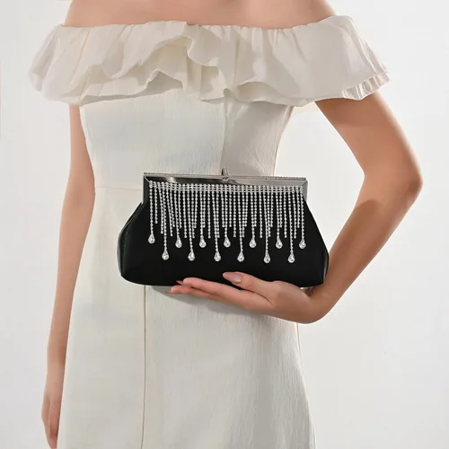 Miniatura 7 de JIAN YA NA Fashion Women Bridesmaid Lady Girl Bride Evening Clutch Bag for Prom Cocktail Party Wedding Engagement