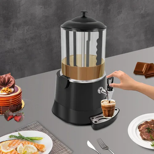 Miniatura 4 de Dispensador comercial de chocolate caliente de 10 L, calentador de bebidas calientes, máquina para hacer chocolate caliente, olla de bebidas