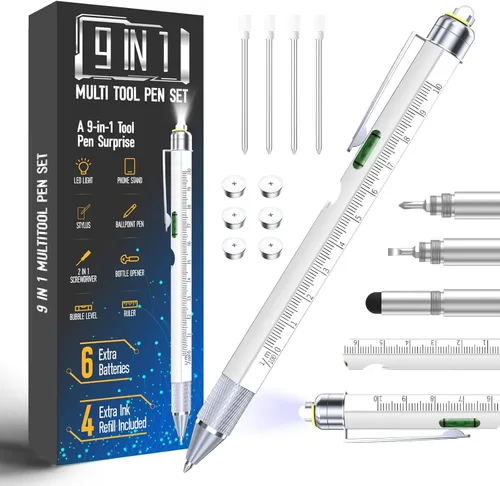 Miniatura 9 de Regalos de bolígrafos para hombres y mujeres, Huhoo gadgets geniales herramientas bolígrafo multi tecnología para hombres, regalos personalizados