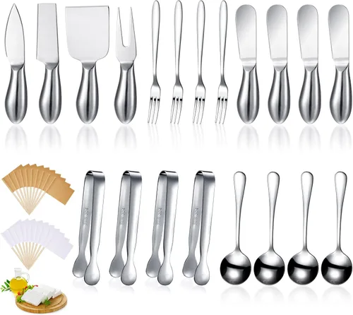 Patelai Accesorios para tabla de charcutería, juego de cuchillos esparcidores de queso, utensilios de charcutería, cuchillo de mantequilla, mini