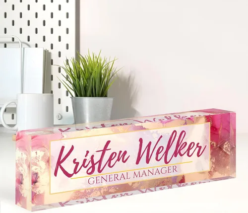Miniatura 19 de Placa de nombre personalizada para escritorio, placa de nombre de escritorio personalizada, decoración de oficina para mujeres y hombres, accesorios