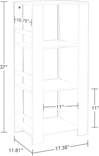 Miniatura 3 de RiverRidge Book-Nook Tower - Estantería para niños y organizador de almacenamiento de juguetes con 3 cubículos, 2 cubos de almacenamiento plegables