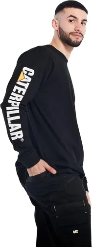 Miniatura 3 de Caterpillar Camiseta de manga larga para hombre con lazo de gestión de alambre en la parte central de la espalda del cuello y logotipo de trabajo