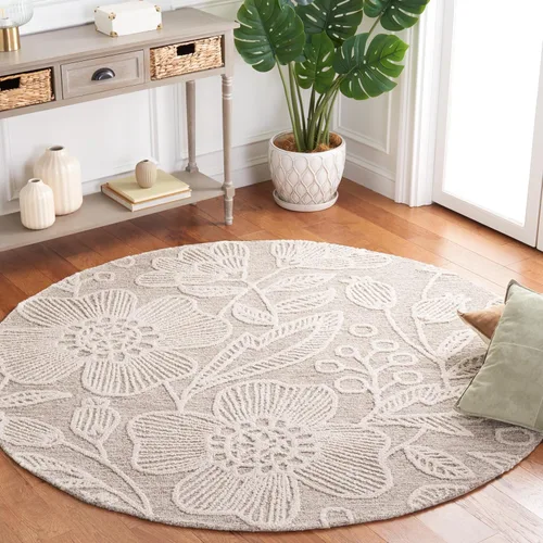 Miniatura 16 de SAFAVIEH Jardin Collection - Alfombra de pasillo, 2 pies 3 pulgadas x 8 pies, azul y marfil, lana floral hecha a mano, ideal para zonas de alto