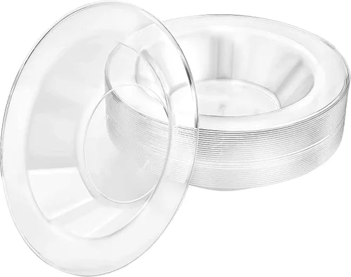 Miniatura 10 de Lillian Tablesettings Cuencos de plástico pesados de alta calidad de China como vajilla para bodas y fiestas, 5 onzas, paquete de 30