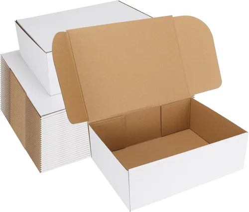 Miniatura 15 de HORLIMER - Cajas de envío pequeñas de 7x5x2, conjunto de 50, caja de cartón corrugado blanca para envío de correspondencia