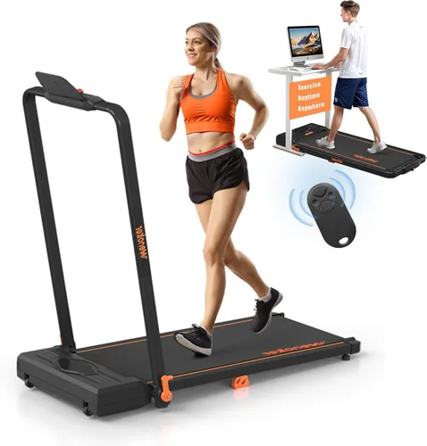 WENOKER Caminadora portátil para oficina en casa, máquina de correr compacta y silenciosa, con control remoto y pantalla LED, sin instalación
