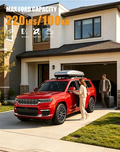 Miniatura 3 de KINGGERI Barras Transversales para Techo de 220 libras Compatible con Jeep Grand Cherokee L 2021-2026 y Grand Cherokee 2022-2026, Rieles de Techo