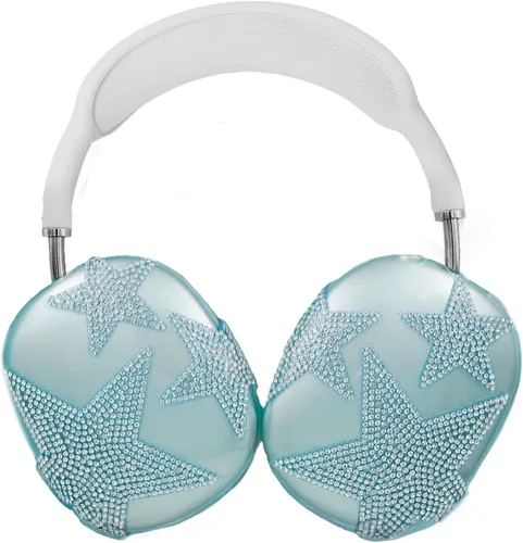 Miniatura 13 de MORWLAT Funda para AirPods Max con Diamantes de Imitación Brillantes Estrellas, Fundas Suaves Bonitas Transparentes y Brillantes para Mujeres