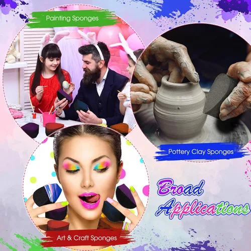 Miniatura 5 de 32 esponjas de pintura facial de alta densidad para adultos, pintura facial y corporal, verano, carnaval, obras de arte, festivales, pétalos