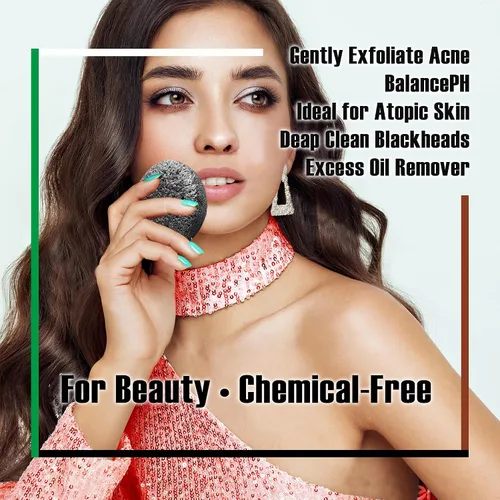 Miniatura 7 de Esponjas faciales naturales de Konjac - Semicírculos - para una limpieza suave de la cara y exfoliación ecológica - Cuidado de la piel - Limpieza