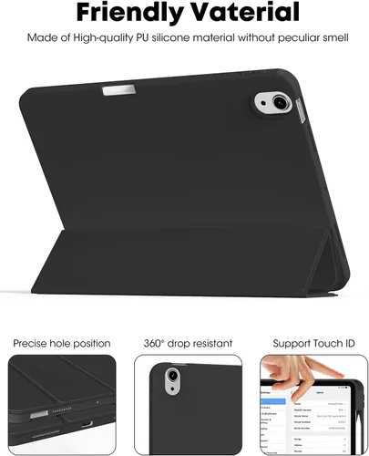 Miniatura 4 de Aoub Funda para iPad Air de 11 pulgadas M3/M2 (2025/2024), iPad Air de 5ª/4ª generación (2022/2020) de 10.9 pulgadas con soporte para lápiz, soporte